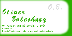 oliver bolcshazy business card